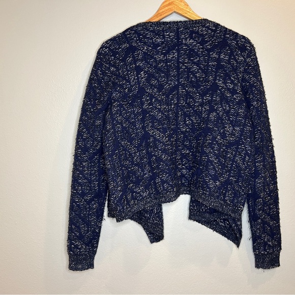 Theonne Cardigan Women Small Blue Knit Long Sleeve Open Front Sweater Preppy - Picture 4 of 7